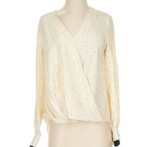 Rag & Bone Cream Wrap Blouse with Long Sleeves